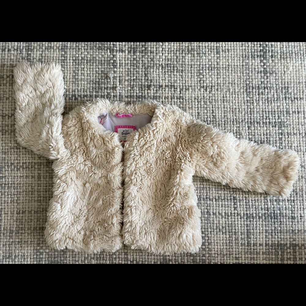 Mini Boden furry jacket 6-7Y